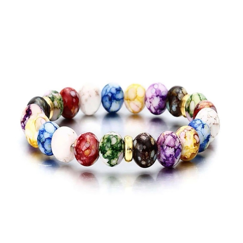 Natural Stone 7 Chakra Healing Balance Beaded Lava Bracelet Yoga Reiki P…